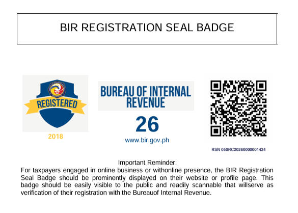 BIR Registration Seal Badge BIR registration seal badge